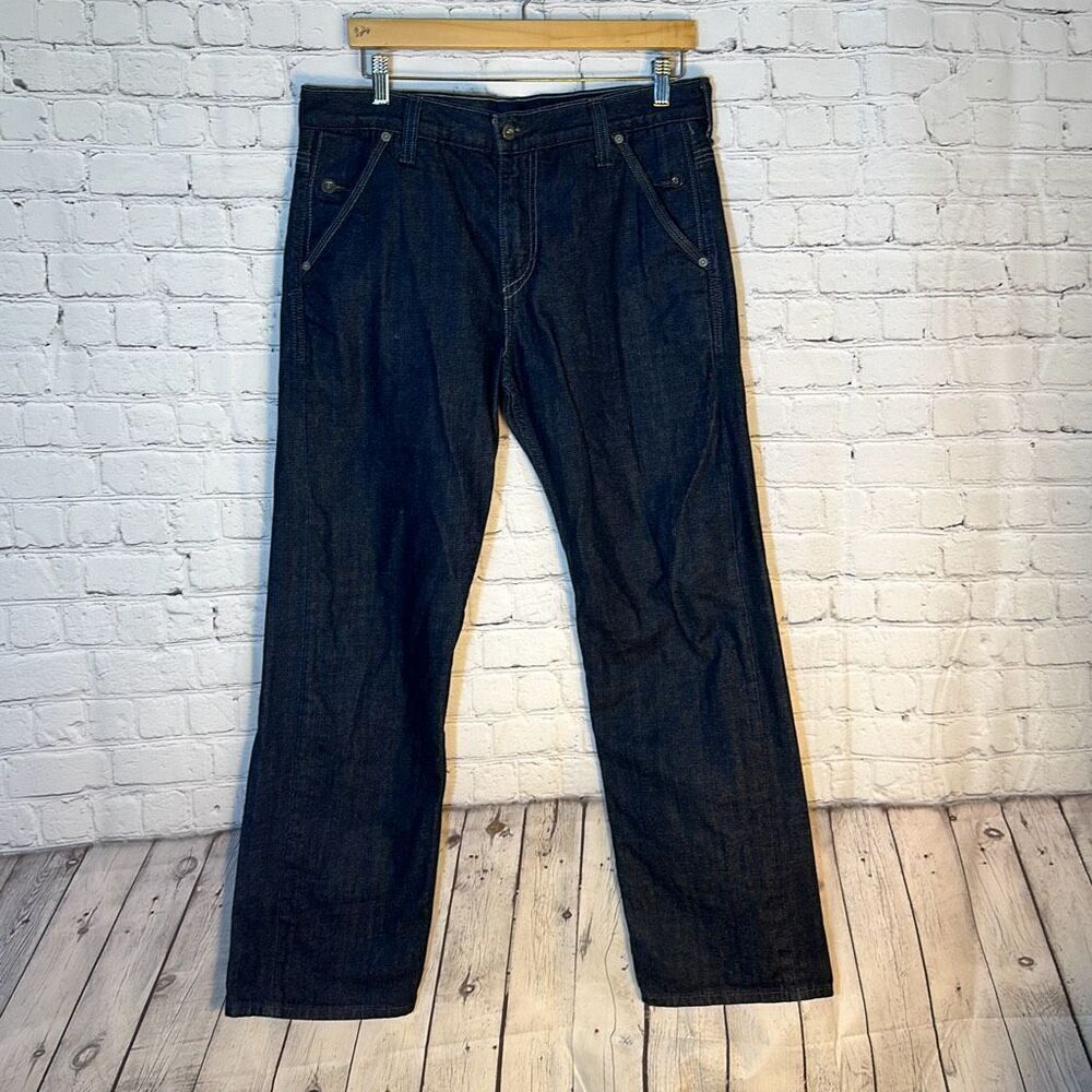 Levi’s 569 Loose Straight Dark Wash Mens Jeans size W32‎ x L32 Zippered Pocket